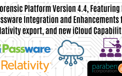 E3 Forensic Platform Version 4.4, Featuring New Passware Integration and Enhancements for Relativity export, and new iCloud Capabilities