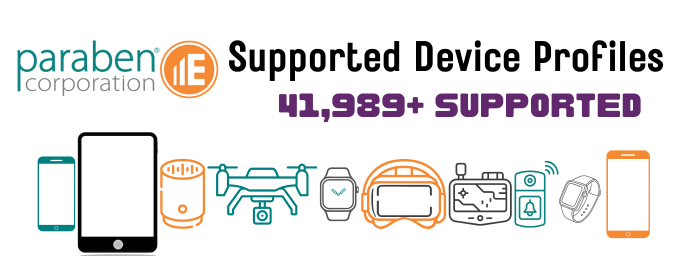 Supported device profiles by paraben e3